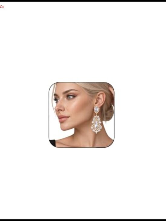 Jewelry - Crystal Chandelier Dangle Earrings Gold Plated Brass Drop Statement